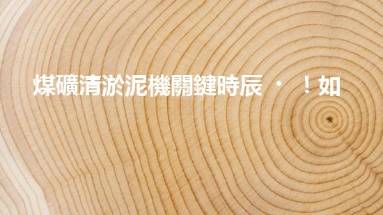 煤礦清淤泥機關鍵時辰！如何應對都市排水系統(tǒng)的征詢題？